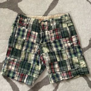 Red Camel Madras Plaid Bermuda Shirts Size 34, 100% Cotton, Vintage Quality Sewn